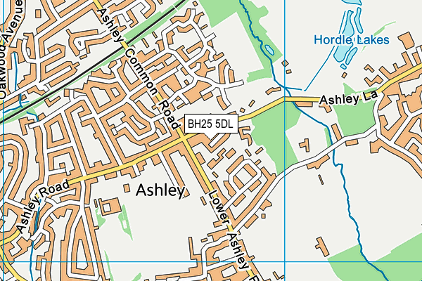 BH25 5DL map - OS VectorMap District (Ordnance Survey)