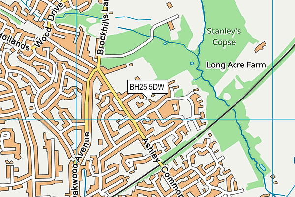 BH25 5DW map - OS VectorMap District (Ordnance Survey) BH25 5DW map - OS VectorMap District (Ordnance Survey)