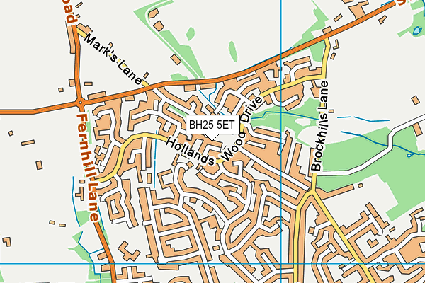 BH25 5ET map - OS VectorMap District (Ordnance Survey) BH25 5ET map - OS VectorMap District (Ordnance Survey)