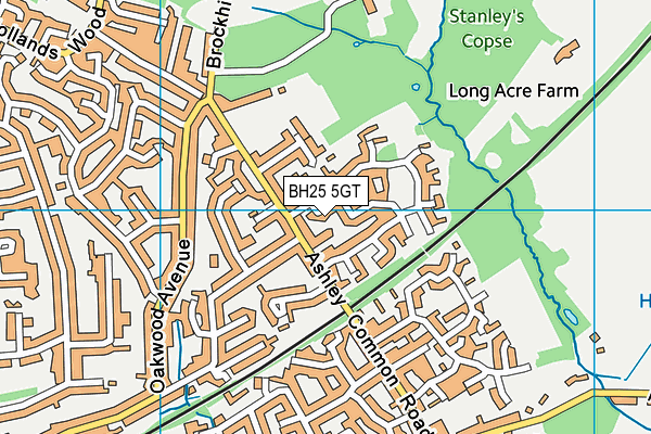 BH25 5GT map - OS VectorMap District (Ordnance Survey) BH25 5GT map - OS VectorMap District (Ordnance Survey)