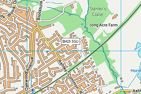 BH25 5GU map - OS VectorMap District (Ordnance Survey)