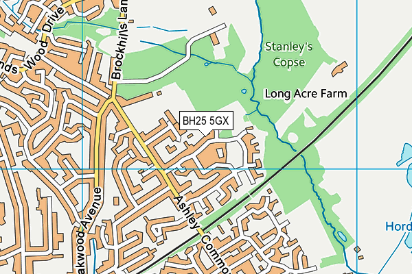 BH25 5GX map - OS VectorMap District (Ordnance Survey) BH25 5GX map - OS VectorMap District (Ordnance Survey)