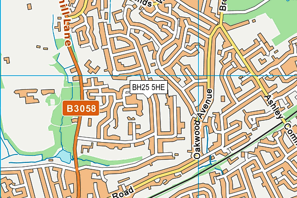 BH25 5HE map - OS VectorMap District (Ordnance Survey) BH25 5HE map - OS VectorMap District (Ordnance Survey)