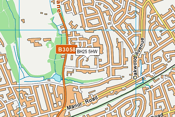 BH25 5HW map - OS VectorMap District (Ordnance Survey) BH25 5HW map - OS VectorMap District (Ordnance Survey)