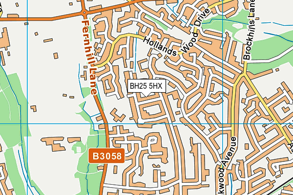 BH25 5HX map - OS VectorMap District (Ordnance Survey) BH25 5HX map - OS VectorMap District (Ordnance Survey)