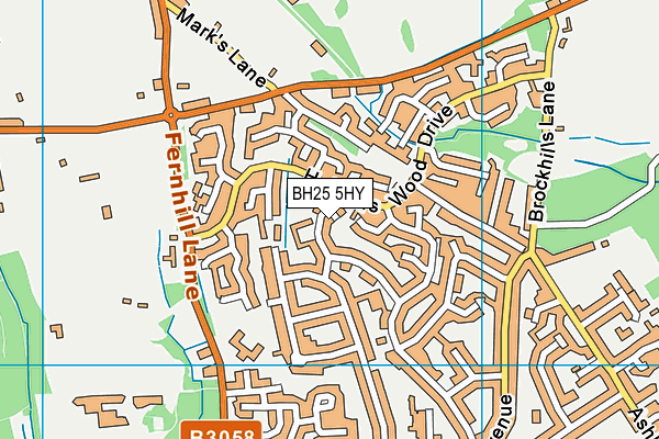BH25 5HY map - OS VectorMap District (Ordnance Survey) BH25 5HY map - OS VectorMap District (Ordnance Survey)