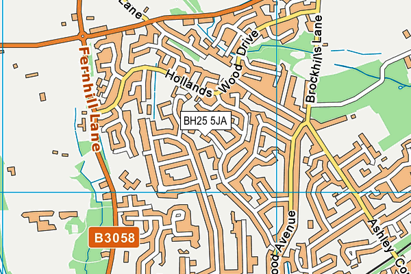 BH25 5JA map - OS VectorMap District (Ordnance Survey) BH25 5JA map - OS VectorMap District (Ordnance Survey)