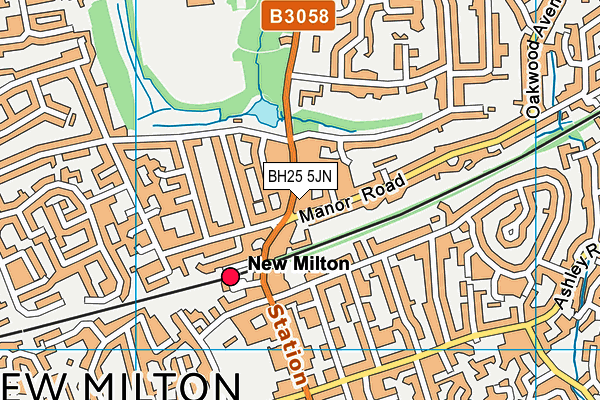 BH25 5JN map - OS VectorMap District (Ordnance Survey) BH25 5JN map - OS VectorMap District (Ordnance Survey)