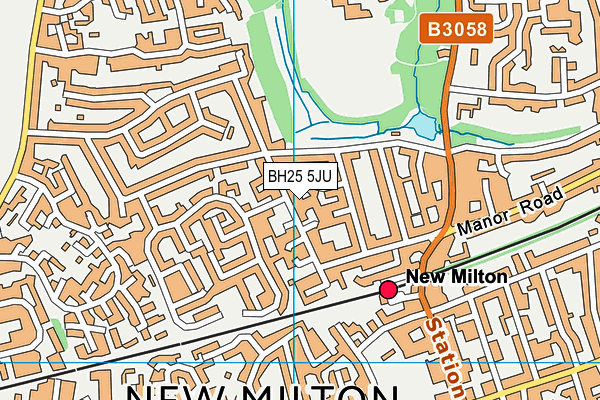 BH25 5JU map - OS VectorMap District (Ordnance Survey)