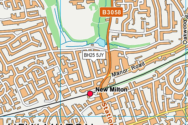 BH25 5JY map - OS VectorMap District (Ordnance Survey)