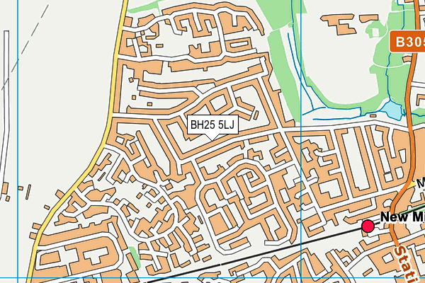 BH25 5LJ map - OS VectorMap District (Ordnance Survey) BH25 5LJ map - OS VectorMap District (Ordnance Survey)