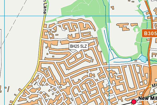 BH25 5LZ map - OS VectorMap District (Ordnance Survey) BH25 5LZ map - OS VectorMap District (Ordnance Survey)