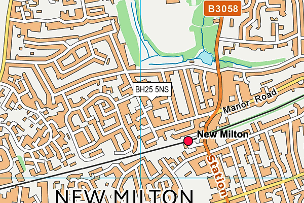 BH25 5NS map - OS VectorMap District (Ordnance Survey)