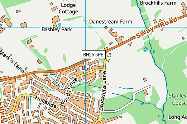 BH25 5PE map - OS VectorMap District (Ordnance Survey) BH25 5PE map - OS VectorMap District (Ordnance Survey)