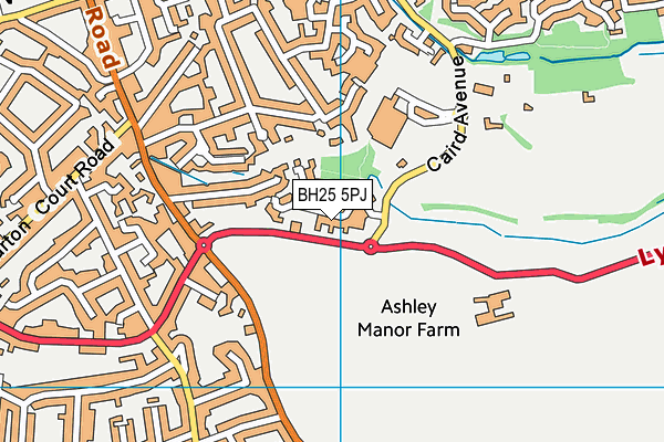 BH25 5PJ map - OS VectorMap District (Ordnance Survey) BH25 5PJ map - OS VectorMap District (Ordnance Survey)