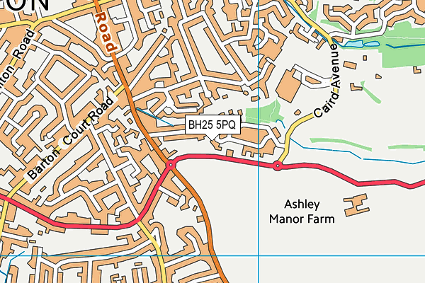 BH25 5PQ map - OS VectorMap District (Ordnance Survey)