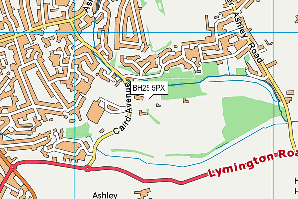 BH25 5PX map - OS VectorMap District (Ordnance Survey) BH25 5PX map - OS VectorMap District (Ordnance Survey)