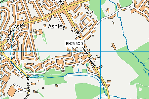 BH25 5QD map - OS VectorMap District (Ordnance Survey) BH25 5QD map - OS VectorMap District (Ordnance Survey)