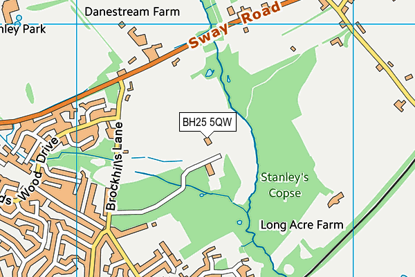 BH25 5QW map - OS VectorMap District (Ordnance Survey) BH25 5QW map - OS VectorMap District (Ordnance Survey)