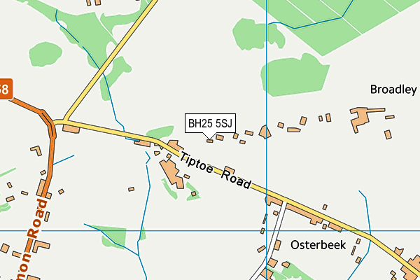 BH25 5SJ map - OS VectorMap District (Ordnance Survey)
