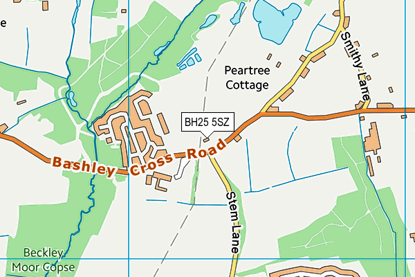BH25 5SZ map - OS VectorMap District (Ordnance Survey) BH25 5SZ map - OS VectorMap District (Ordnance Survey)