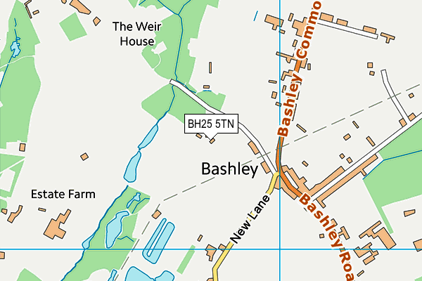 BH25 5TN map - OS VectorMap District (Ordnance Survey)