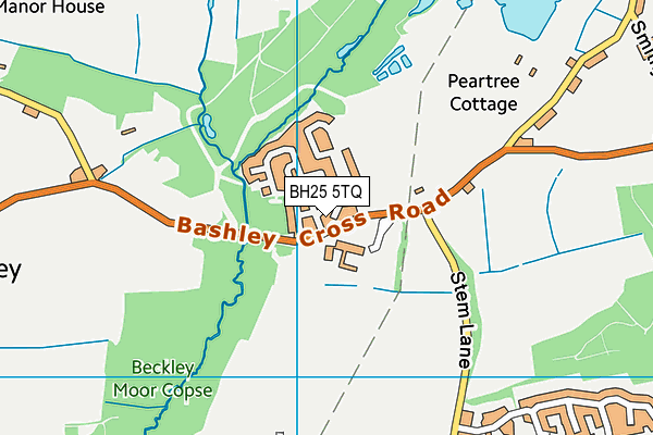 BH25 5TQ map - OS VectorMap District (Ordnance Survey) BH25 5TQ map - OS VectorMap District (Ordnance Survey)
