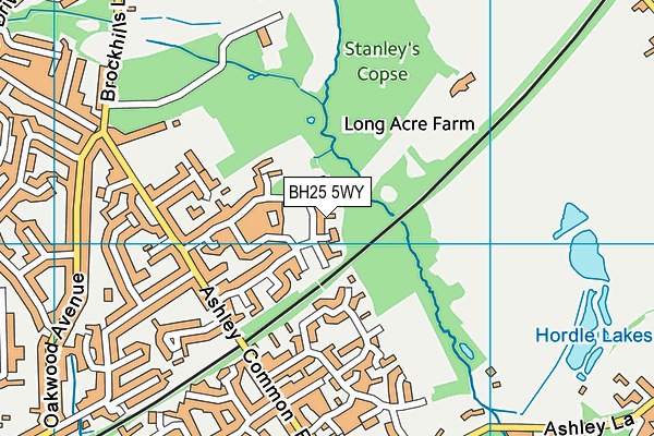 BH25 5WY map - OS VectorMap District (Ordnance Survey) BH25 5WY map - OS VectorMap District (Ordnance Survey)