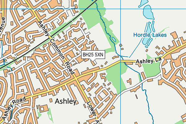 BH25 5XN map - OS VectorMap District (Ordnance Survey) BH25 5XN map - OS VectorMap District (Ordnance Survey)