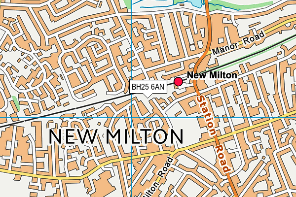 BH25 6AN map - OS VectorMap District (Ordnance Survey)