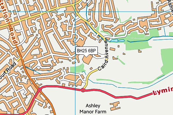 BH25 6BP map - OS VectorMap District (Ordnance Survey)