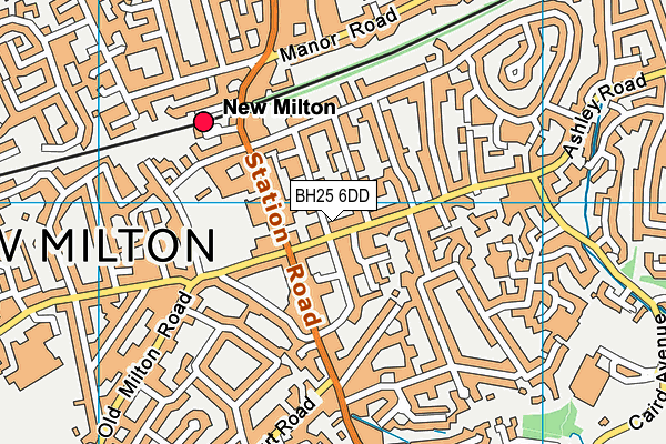 BH25 6DD map - OS VectorMap District (Ordnance Survey)