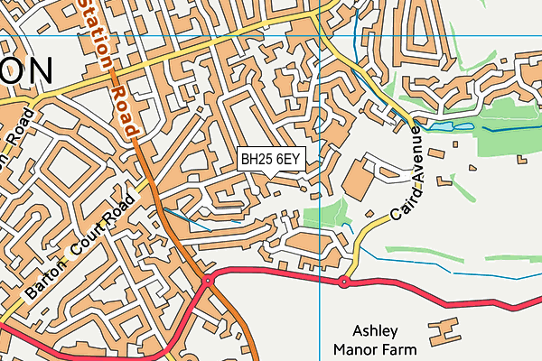 BH25 6EY map - OS VectorMap District (Ordnance Survey)