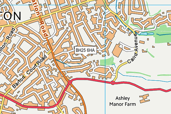 BH25 6HA map - OS VectorMap District (Ordnance Survey)