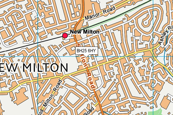 BH25 6HY map - OS VectorMap District (Ordnance Survey)