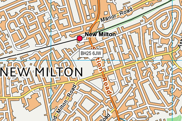 BH25 6JW map - OS VectorMap District (Ordnance Survey)