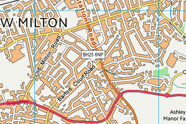 BH25 6NP map - OS VectorMap District (Ordnance Survey)