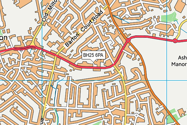 BH25 6PA map - OS VectorMap District (Ordnance Survey)