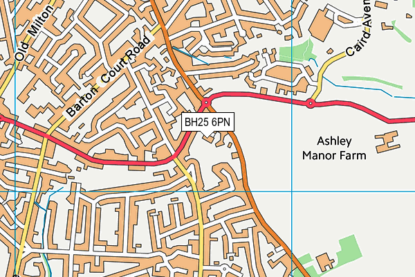 BH25 6PN map - OS VectorMap District (Ordnance Survey)
