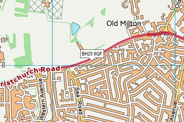 BH25 6QF map - OS VectorMap District (Ordnance Survey)