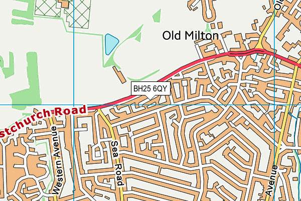 BH25 6QY map - OS VectorMap District (Ordnance Survey)