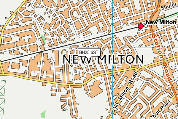 BH25 6ST map - OS VectorMap District (Ordnance Survey)