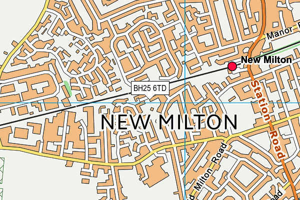 BH25 6TD map - OS VectorMap District (Ordnance Survey)