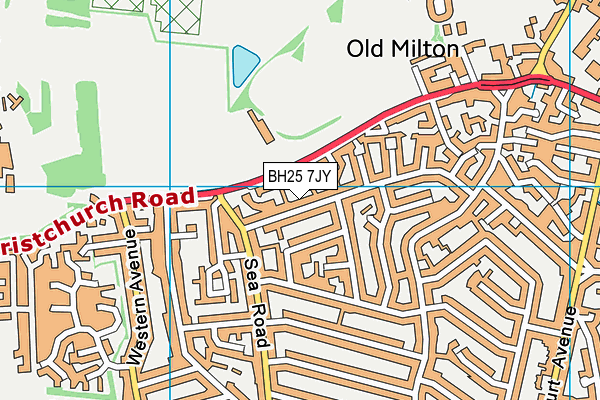 BH25 7JY map - OS VectorMap District (Ordnance Survey)