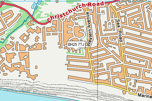 BH25 7TJ map - OS VectorMap District (Ordnance Survey)