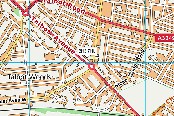 BH3 7HU map - OS VectorMap District (Ordnance Survey) BH3 7HU map - OS VectorMap District (Ordnance Survey)
