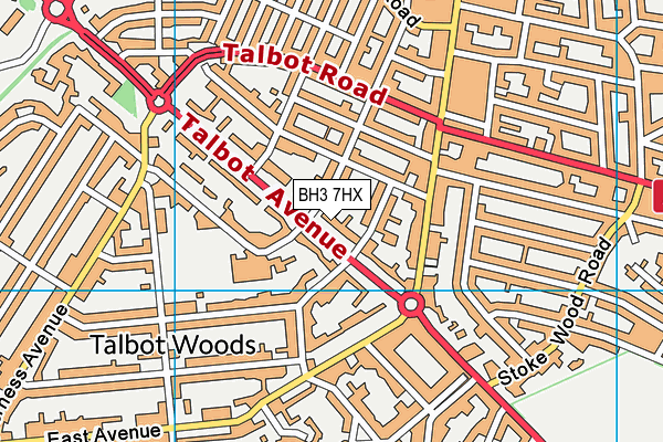 BH3 7HX map - OS VectorMap District (Ordnance Survey) BH3 7HX map - OS VectorMap District (Ordnance Survey)