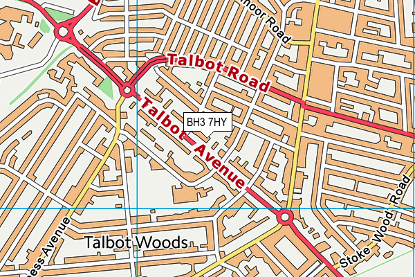 BH3 7HY map - OS VectorMap District (Ordnance Survey)