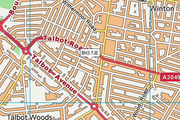 BH3 7JE map - OS VectorMap District (Ordnance Survey) BH3 7JE map - OS VectorMap District (Ordnance Survey)