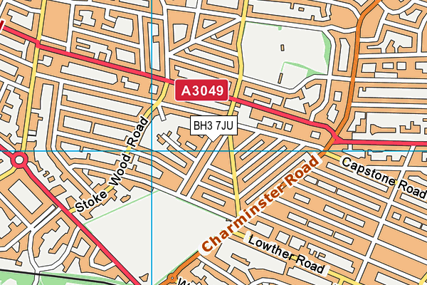 BH3 7JU map - OS VectorMap District (Ordnance Survey)